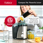 Fullstar Juicer Machines Vegetable and Fruit Juicer - 2-Speed Small Juicer, Juice Extractor Machine, Juice Maker Machine, Juice Maker, Fruit Juicer Machine, BPA Free Compact Juicer (Black)