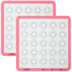 U-Taste 446ºF Heat Resistant Macaron Silicone Baking Mat, Non Stick Reusable Cookies Pastry Sheet Liner with Edge Enhancement Circle Measurement (Half/Jelly Roll/Quarter Sheets Size, Aqua Sky)