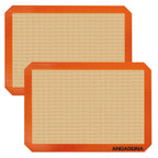 Silicone Baking Mat Sheets Set, Easy Clean &Non-Stick Food Grade Reusable Baking Mat, 2 Half Sheet Cookie Baking Mats Silicone for Oven, Make Macarons, Cookies and Pastry Mat