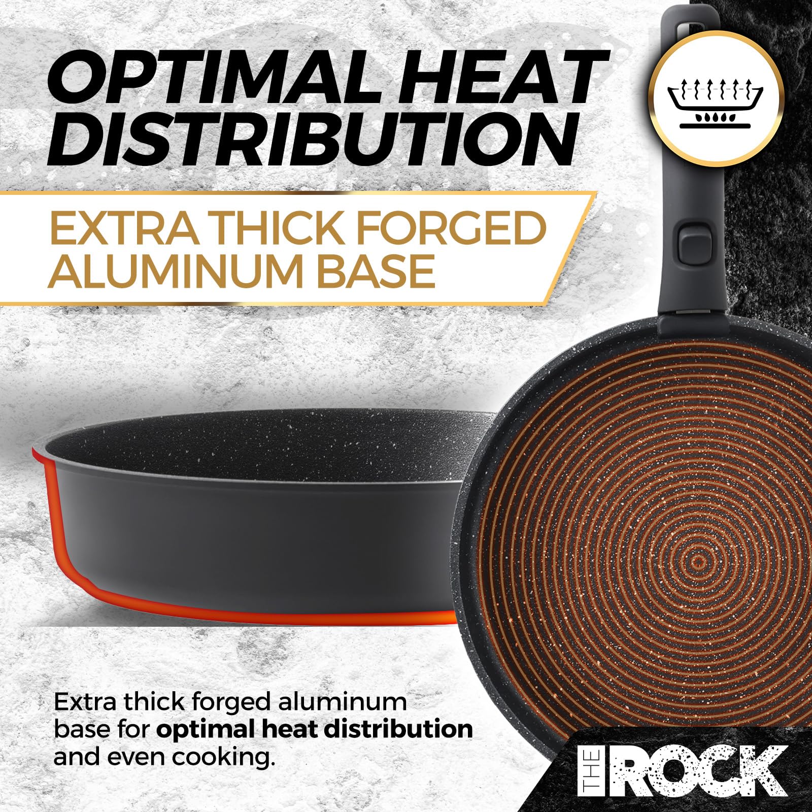 THE ROCK SMART SPACE 16pc Nonstick Pots and Pans Set with ROCK.TEC, Stackable Cookware Set with Detachable Handles, Scratch/Stain/Crack Proof, Induction Ready, Oven & Dishwasher Safe, PFOA-Free, Black