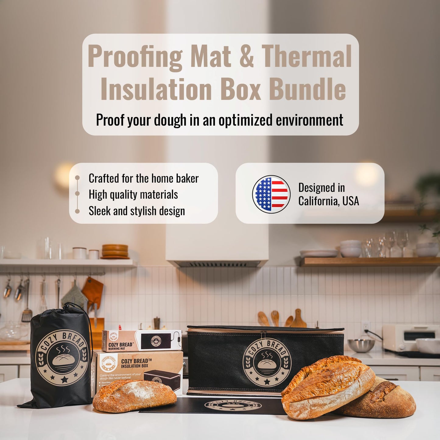 Cozy Bread® Proofing Mat & Thermal Insulation Box Bundle (10" x 21") | The Best Bread Proofer | Proof Dough, Grow Sourdgough Starter, Ferment Yogurt