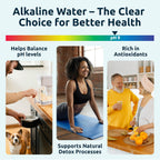Invigorated Water pH Recharge Alkaline Water Filter Dispenser – BPA-Free Glass Countertop Water Filter Pitcher Purifier for Home & Office, 36-Cup Capacity, 360L Long Filter Life (Bamboo Classic)