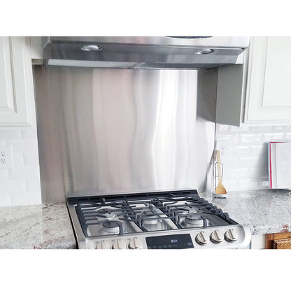 24" By 30" Stainless Steel Stove Backsplash Splatter Guard SP3604 Range Hood Backsplash Wall Shield Metal Panel, Ultra Flat Easy Clean And Install, 1 Year Sales Guarantee