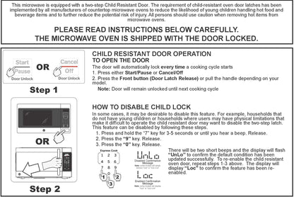 GE GCST14S1WWW Microwave Oven,1,100-watt 7 Auto Cooking Settings, Kitchen Essentials for The Countertop, Dorm Room or Apartment, Child-Lock Technology 1.4 Cu. Ft, White