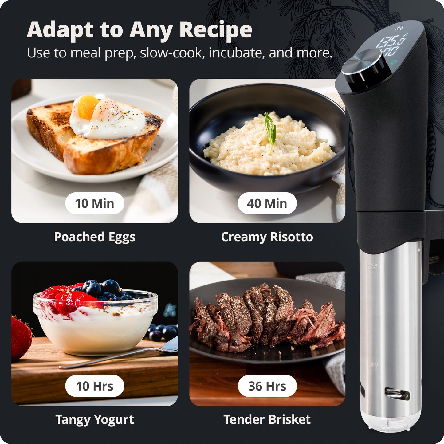 Greater Goods Kitchen Sous Vide Machine - Precision Cooker, Immersion Circulator, Brushless Motor, 1100 Watts (Onyx Black)