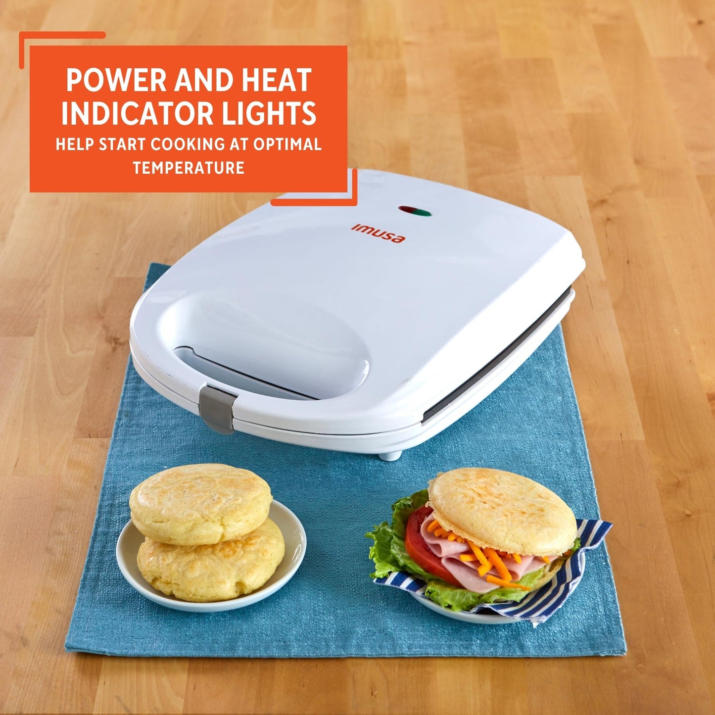 IMUSA USA 4 Slot Electric Arepa Maker with Nonstick Surface (1,200-Watts)