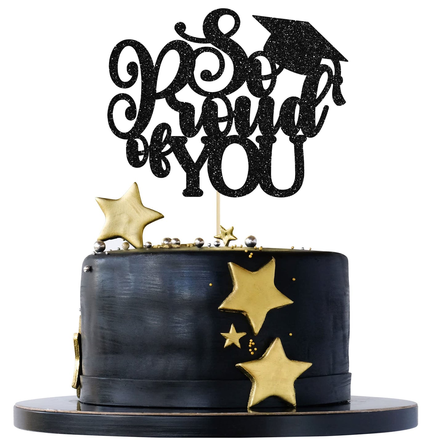 1Pc Congrats Grad 2025 Cake Topper Red Glitter Diploma Graduation Cap Cake Pick Congrats Class of 2025 Cake Decorations for 2025 Graduation Theme High School Boys Girls Graduate Party Supplies