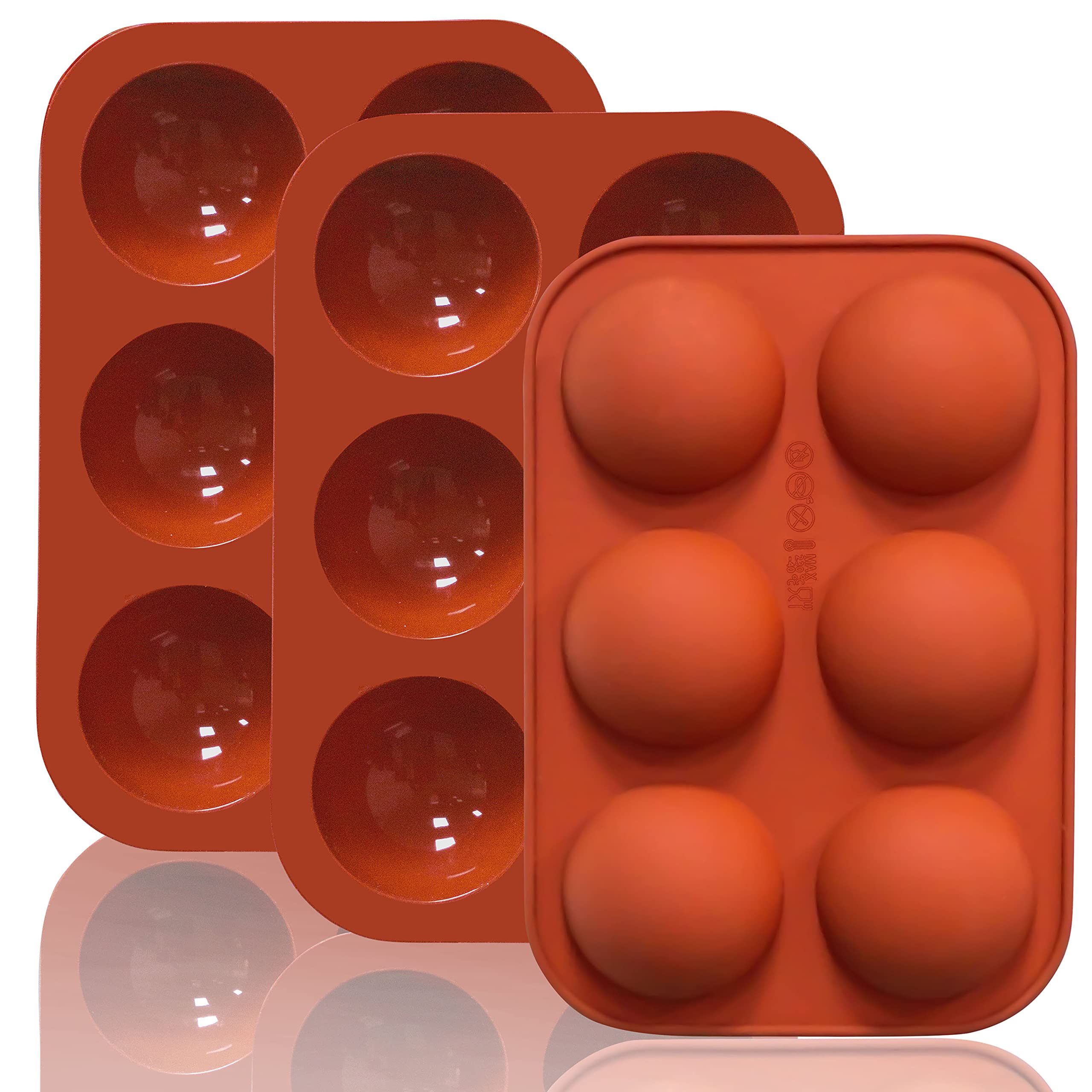 Small 15-Cavity Semi Sphere Silicone Molds Non-Stick,2 Packs Half Sphere Silicone Baking Molds for Making Jelly, Chocolates and Cake