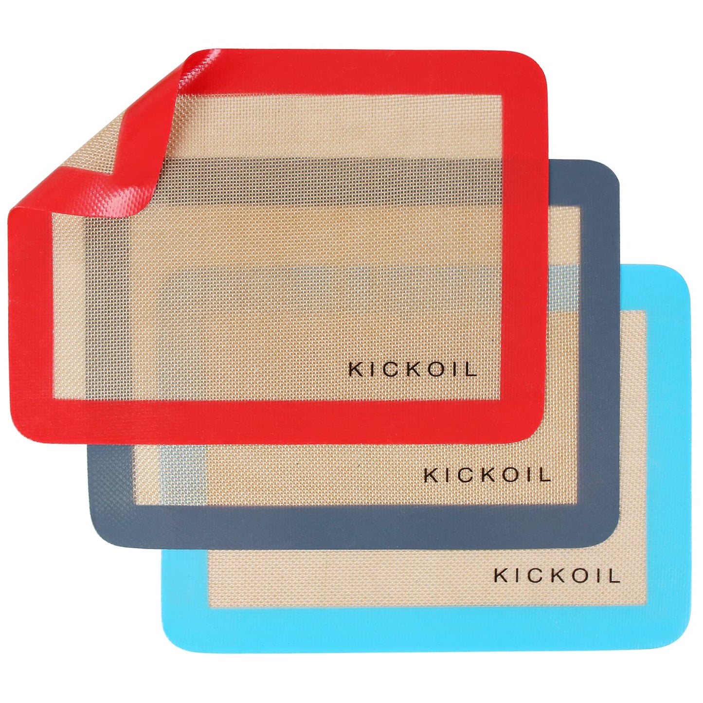 Small Silicone Baking Mats Quarter Sheet Non Stick Reusable Silicone Oven Liners, BPA Free, Food Grade Baking Mats for Cookies, Macarons Bread & Pastry, Toaster Pad Set of 3 Pack 11.6'' x 8.5''