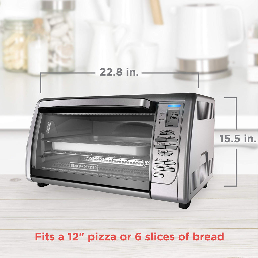 Piekarnik konwekcyjny Black+Decker Countertop, 8 funkcji gotowania jednym dotknięciem, stal nierdzewna