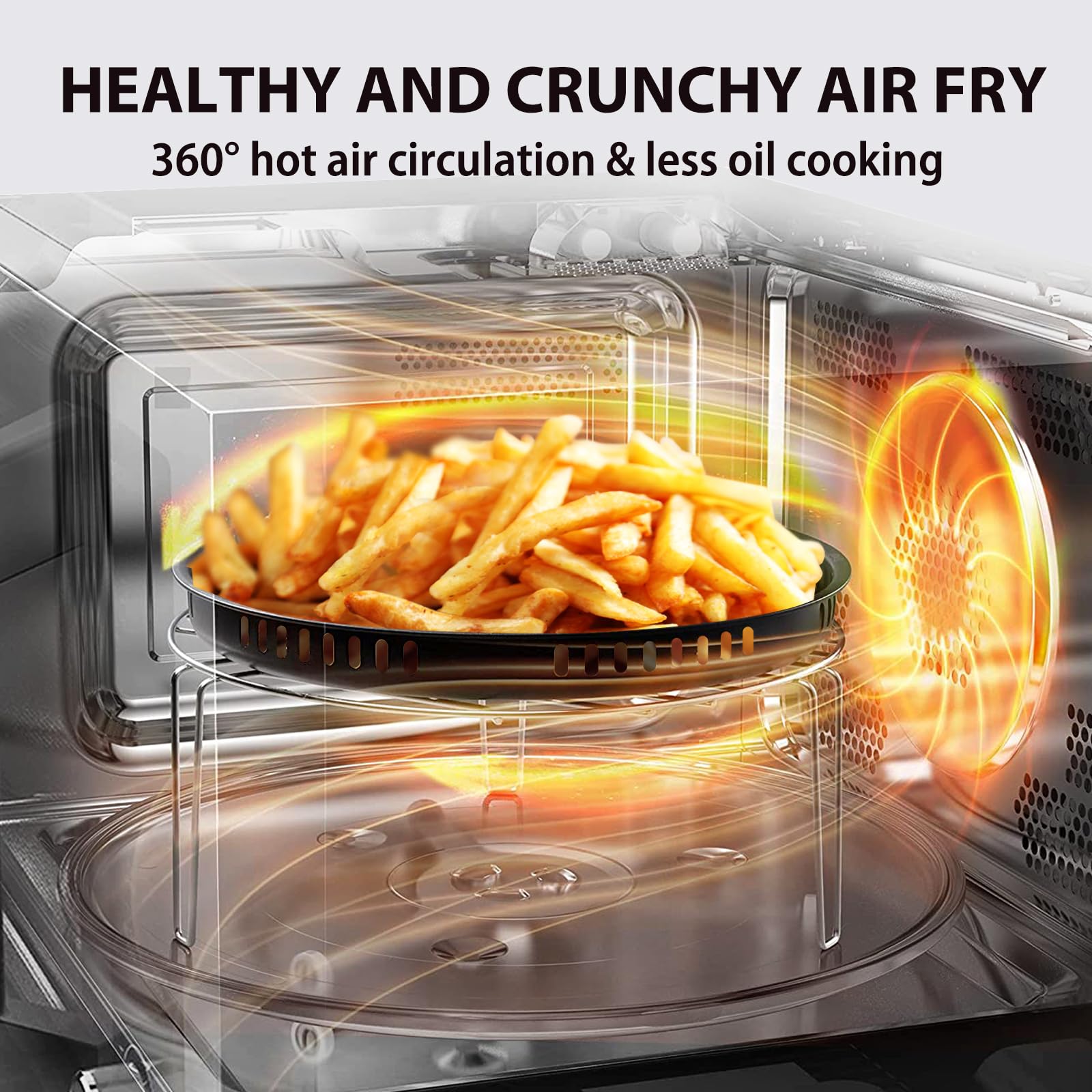Kuchenka mikrofalowa TOSHIBA 6 w 1 Inverter Countertop, zdrowa frytkownica powietrzna Combo, seria MASTER, frytkownica powietrzna, grill, konwekcja, Speedy Combi, równomierne rozmrażanie, włączanie/wyłączanie dźwięku 27 Auto Menu, stal nierdzewna