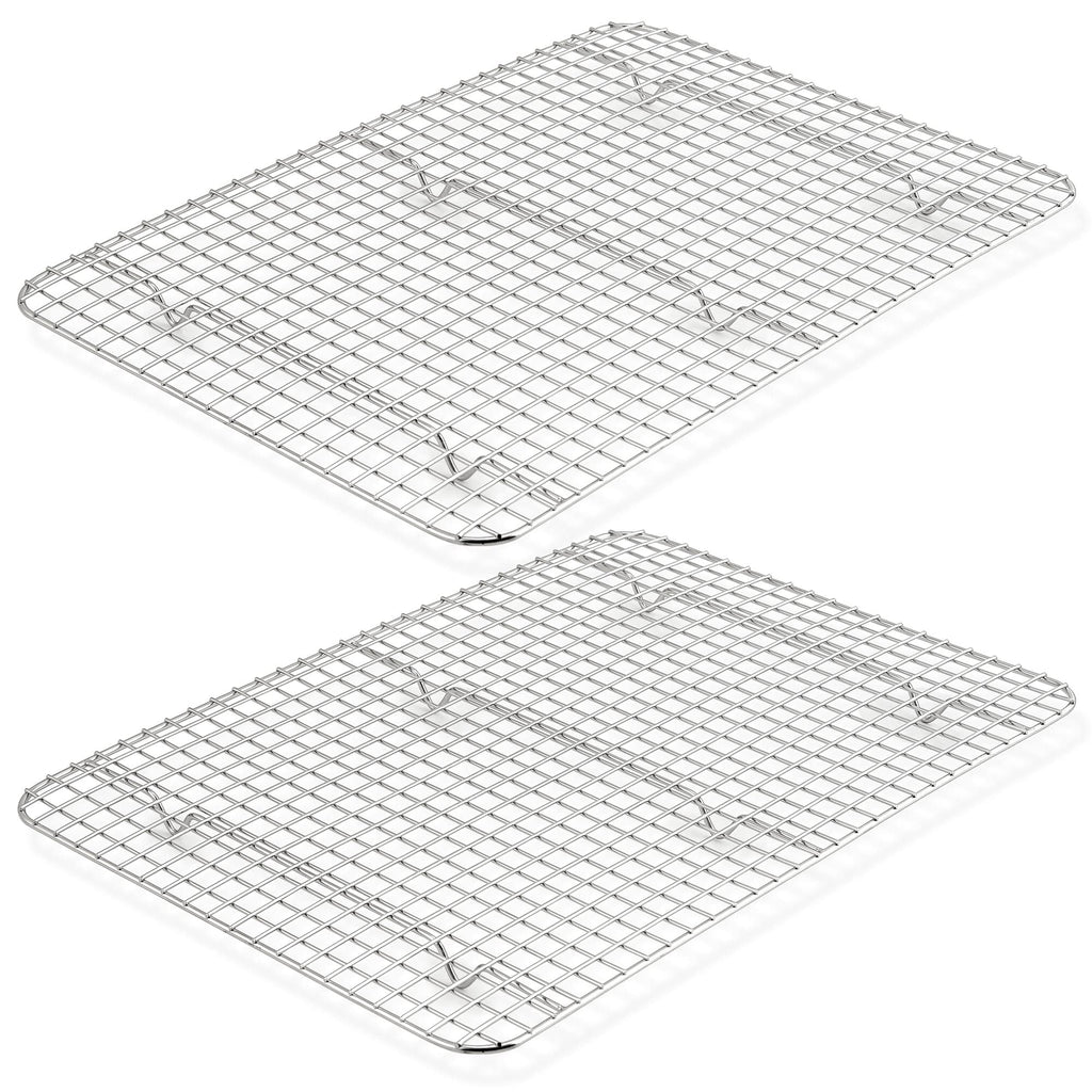 TeamFar Mini Cooling Rack Set of 2, Stainless Steel 8.75’’ x 6.25’’ Toaster Oven Grid Rack for Baking Roasting Broiling Grilling, Bakeable Rack for Cookies, Non-Toxic & Heavy Duty, Dishwasher Safe