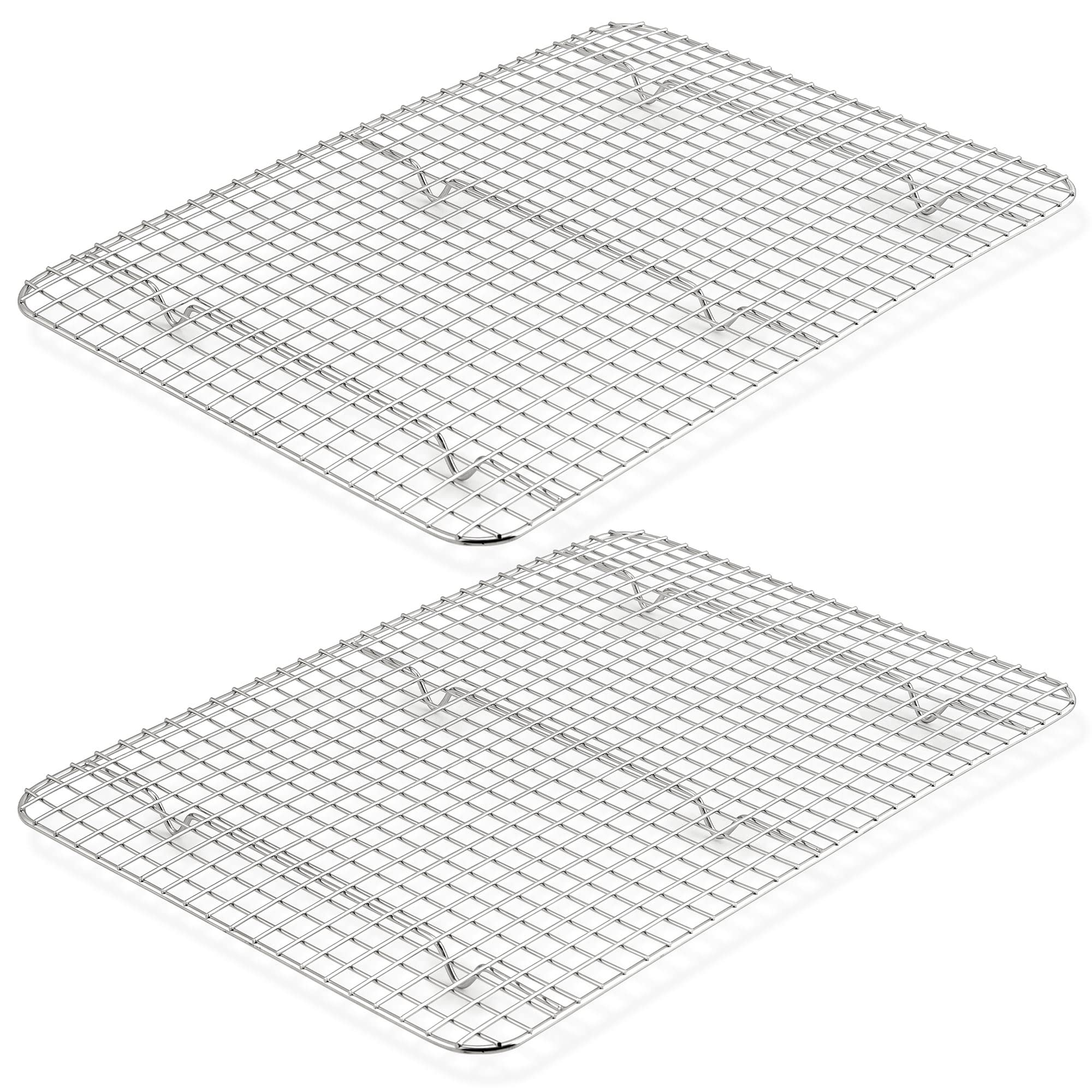 TeamFar Mini Cooling Rack Set of 2, Stainless Steel 8.75’’ x 6.25’’ Toaster Oven Grid Rack for Baking Roasting Broiling Grilling, Bakeable Rack for Cookies, Non-Toxic & Heavy Duty, Dishwasher Safe