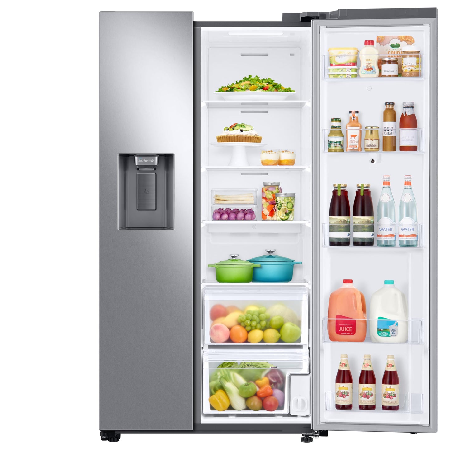 SAMSUNG 21.5 Cu Ft Side By Side Counter Depth Smart Refrigerator w/ 21.5” Touch Screen Family Hub, In-Door Ice Maker, Energy Star Certified, RF22t5561SR/AA, Fingerprint Resistant Stainless Steel