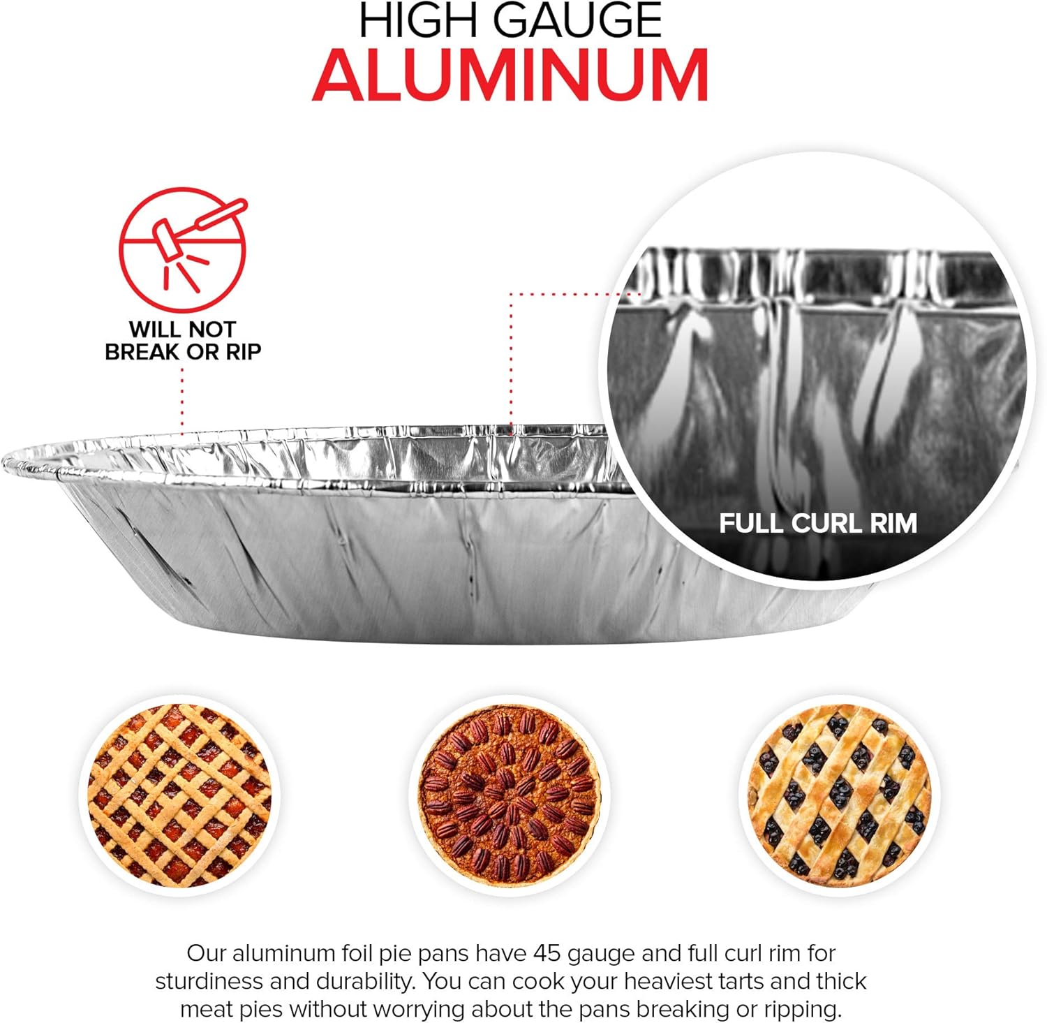 Stock Your Home 6 Inch Aluminum Foil Pie Pans (50 Count) – Disposable & Recyclable Mini Tins for Bakeries, Cafes, Restaurants – Durable Pans for Baking, Fruit Tarts, and Quiche