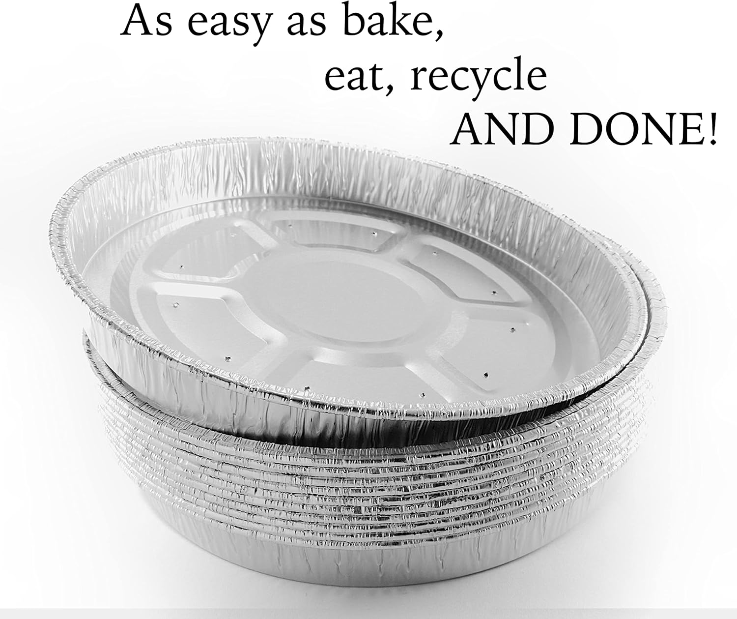 9" Aluminum Foil Pie Tins (25 Pack), Disposable Aluminum Pie Pans, Foil Pans for Baking, Cooking, Freezer Safe, Round Foil Pans, Foil Plates Perfect for Quiche, Tarts, Pies, & Takeout Spare Essentials