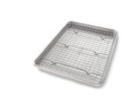 USA Pan Bakeware Half Sheet Baking Pan and Bakeable Nonstick and Cooling Rack Set, Metal