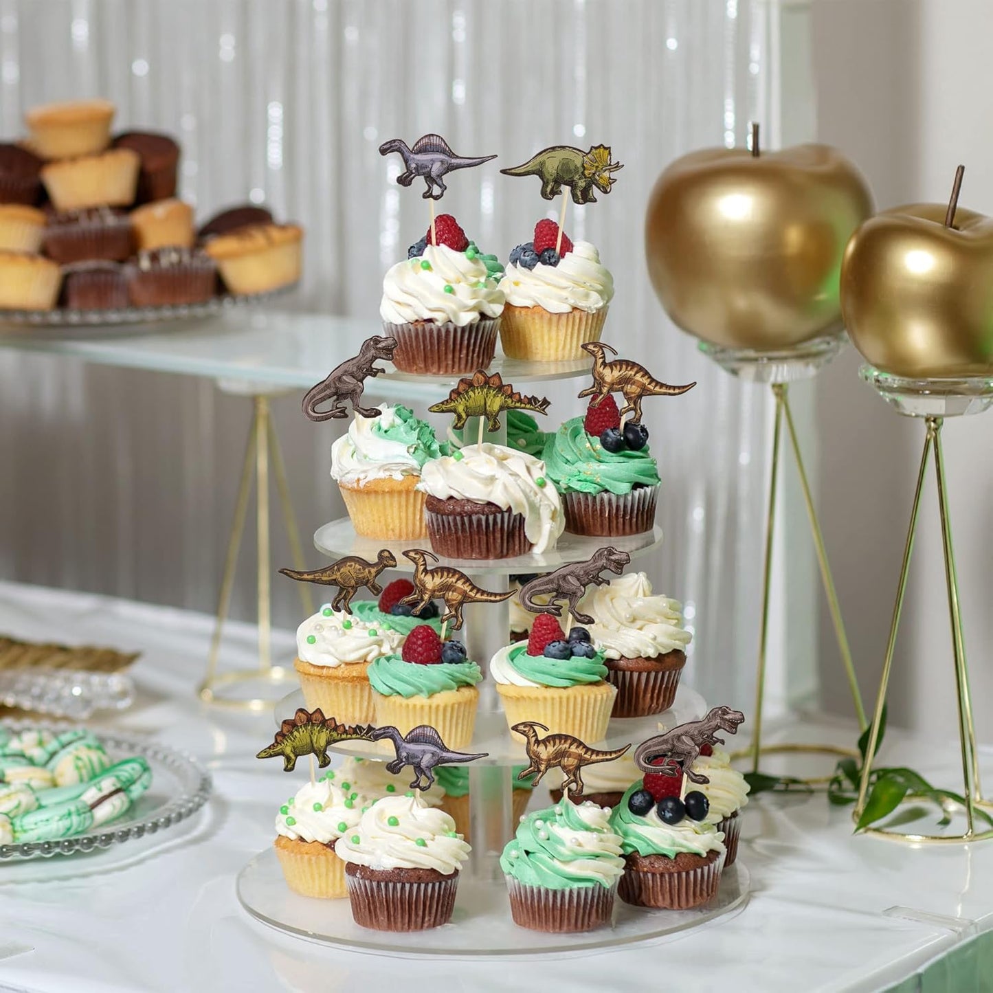 36Pcs Dinosaur Cupcake Toppers Roar Dinosaur Cupcake Picks Dino Cake Decorations for Kids Boys Dinosaur Theme Birthday Babyshower Party Decorations