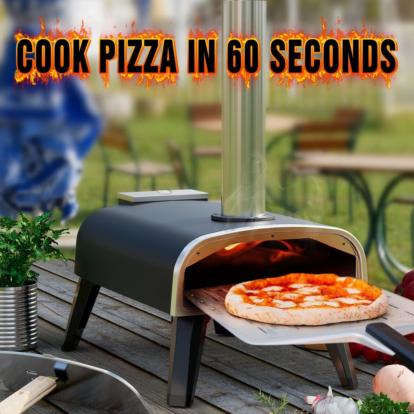 aidpiza Pizza Oven Outdoor 12" Wood Fired Pizza Ovens Pellet Pizza Stove for outside, Portable Stainless Steel Pizza Oven for Backyard Pizza Oven