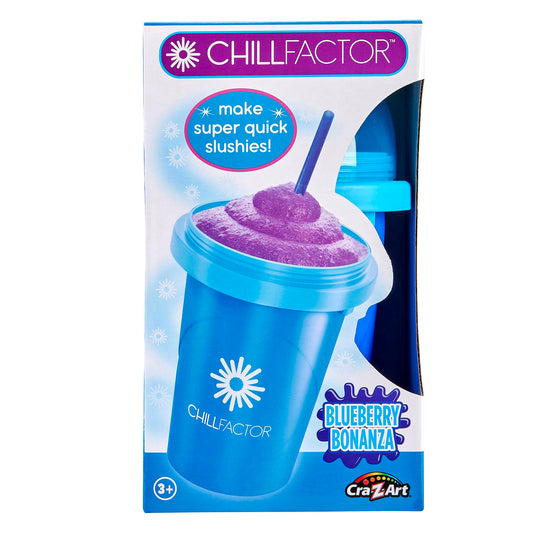 Cra-Z-Art ChillFactor Original Slushie Maker Cup, DIY Magic Slushy Maker Squeeze Cup, Super Quick Smoothie Squeeze Cup for Milkshakes, Juices, Double Layer Cup with Lid & Spoon, Blue