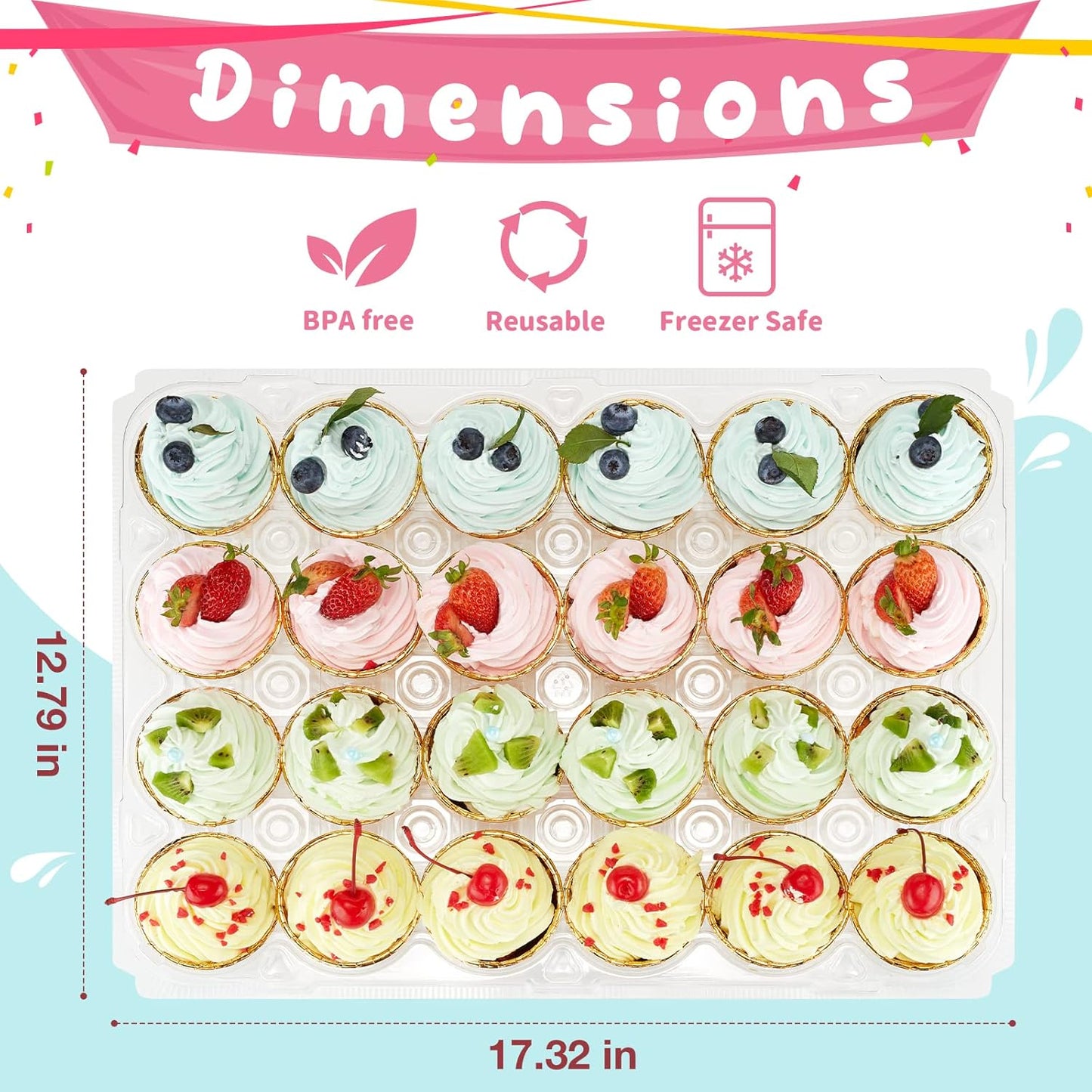 (24 Pack x 10 Sets) Stackable Cupcake Carrier Holders with 240 Pack Cupcake Liners, Plastic Cupcake Boxes Holders for 24 Cupcakes, High Tall Dome Lid Cupcake Containers, Clear Cupcake Trays