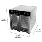 Excalibur Electric Food Dehydrator 8-Tray 7.2 Cu Ft Drying Space with Adjustable Temperature Control Stainless Steel Construction and Glass French Doors, 700-Watts, Stainless Steel