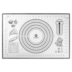 Silicone Pastry Baking Mat Dough - 16x24Inch Large Non Stick Slip Cookie Bread Rolling Mats Sheet, Kitchen Counter Kneading Cooking Board Pad Matt with Measurement for Pie Pizza Cookies Fondant Making