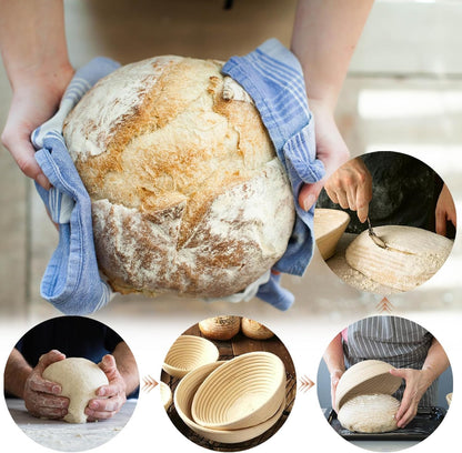 Banneton Bread Proofing Basket: 2 PCS Sourdough Proofing Basket with Liner - Round Banneton Basket for Baking
