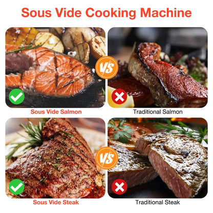 Sous Vide Machine, Sous Vide Cooker 1100W, Sous Vide Precisional Machine, Ultra-quiet Fast-Heating Immersion Circulator Cooker with Touch Control, Accurate Temperature, Time Control, IPX7 Waterproof