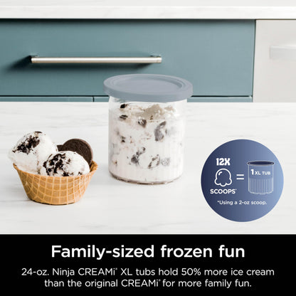 Ninja CREAMi Deluxe Ice Cream & Frozen Treat Maker for Ice Cream, Sorbet, Milkshakes, Frozen Yogurt, & More, 11-in-1, XL Capacity, Silver, Includes (2) Family-Sized 24 oz. Tubs