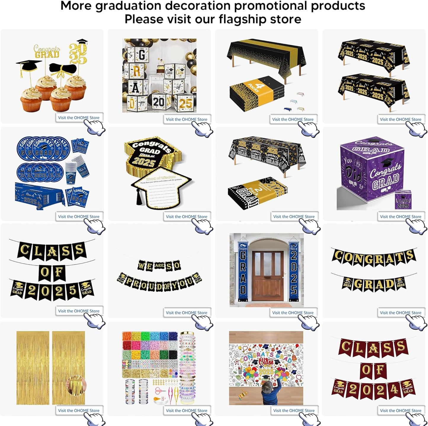 OHOME Graduation Decorations 2025-36 PCS Cupcake Toppers - 2025 Graduation Party Decorations - Mini Cake Decorations for Class of 2025,Diploma, 2025, Grad Cap Set