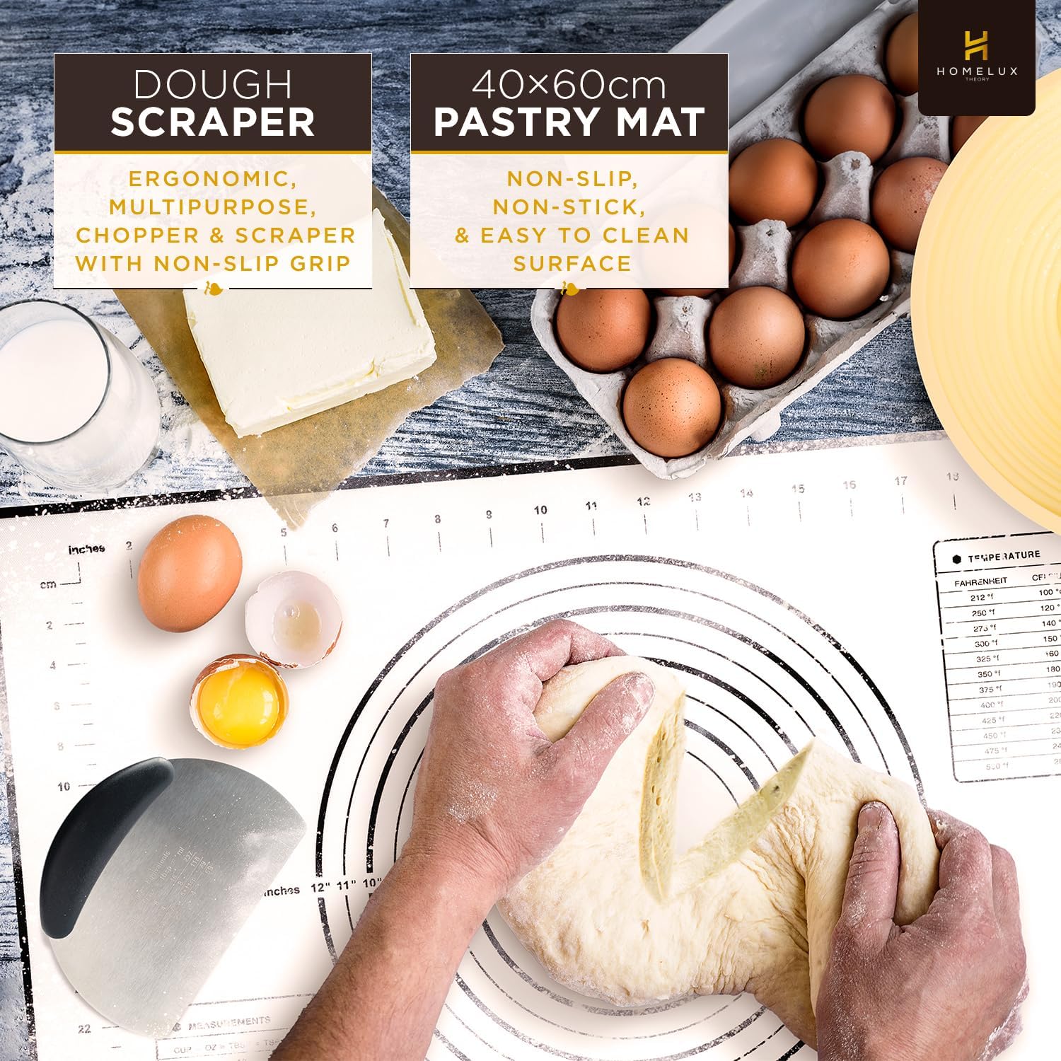 Sourdough Starter Kit, Silicone Banneton Bread Proofing Basket Set, Sourdough Bread Baking Supplies, Bread Making Kit for Sourdough Proofing with Bread Baking Bowl for Artisan Breads (Yellow)