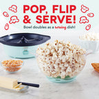 DASH SmartStore™ Maszyna do mieszania popcornu, 3QT Elektryczna maszyna do popcornu na gorący olej z przezroczystą misą, 12 filiżanek - Aqua