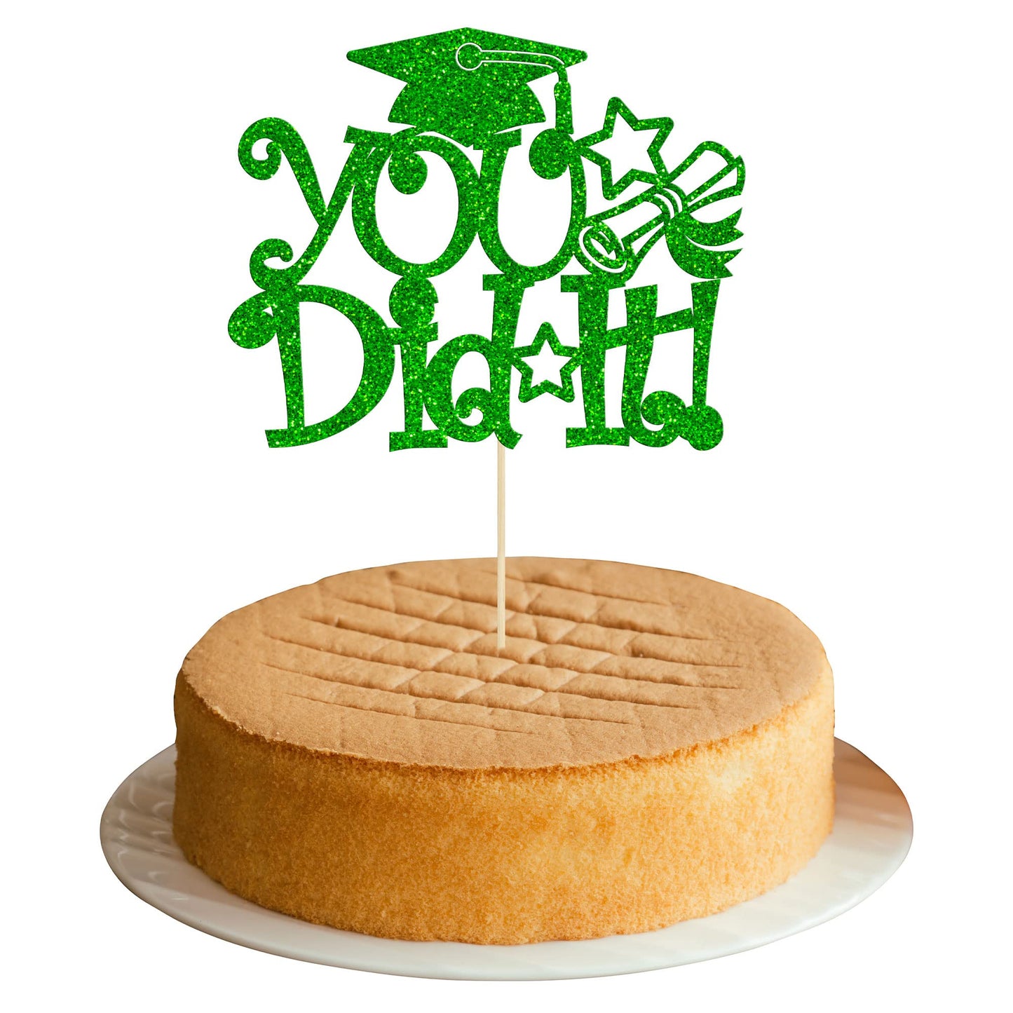 1Pc Congrats Grad 2025 Cake Topper Red Glitter Diploma Graduation Cap Cake Pick Congrats Class of 2025 Cake Decorations for 2025 Graduation Theme High School Boys Girls Graduate Party Supplies