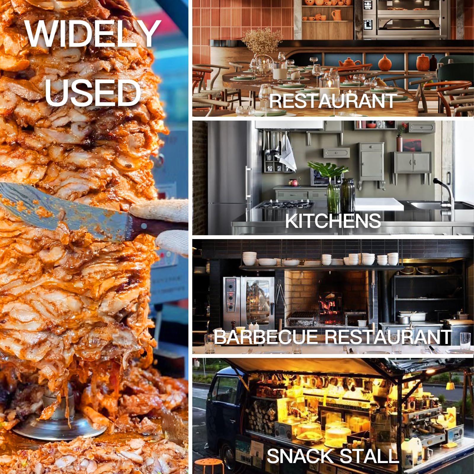 XXUNYNUIN 3-palnikowa maszyna do grillowania Shawarma, komercyjny pionowy grill rożenowy, maszyna do gyrosa i mięsa, do kebaba, do kuchni i restauracji