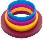Rolling Pin Guide Ring Spacer Bands (8 Piece Set) Multicolored Flexible Silicone Slip On Baking Accessories Fit 1 3/4” to 2” Wide Dough Rollers