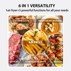 Kuchenka mikrofalowa TOSHIBA 6 w 1 Inverter Countertop, zdrowa frytkownica powietrzna Combo, seria MASTER, frytkownica powietrzna, grill, konwekcja, Speedy Combi, równomierne rozmrażanie, włączanie/wyłączanie dźwięku 27 Auto Menu, stal nierdzewna