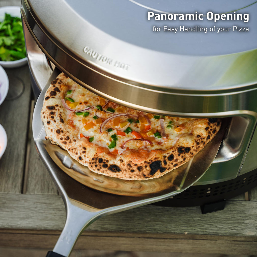 Піч для піци Solo Stove Pi Prime Outdoor - Газова піч для піци на пропані - Портативна піч для піци з поверхнею для приготування з кордієритового каменю - Напівкупольна конструкція - Широкий отвір - Нержавіюча сталь