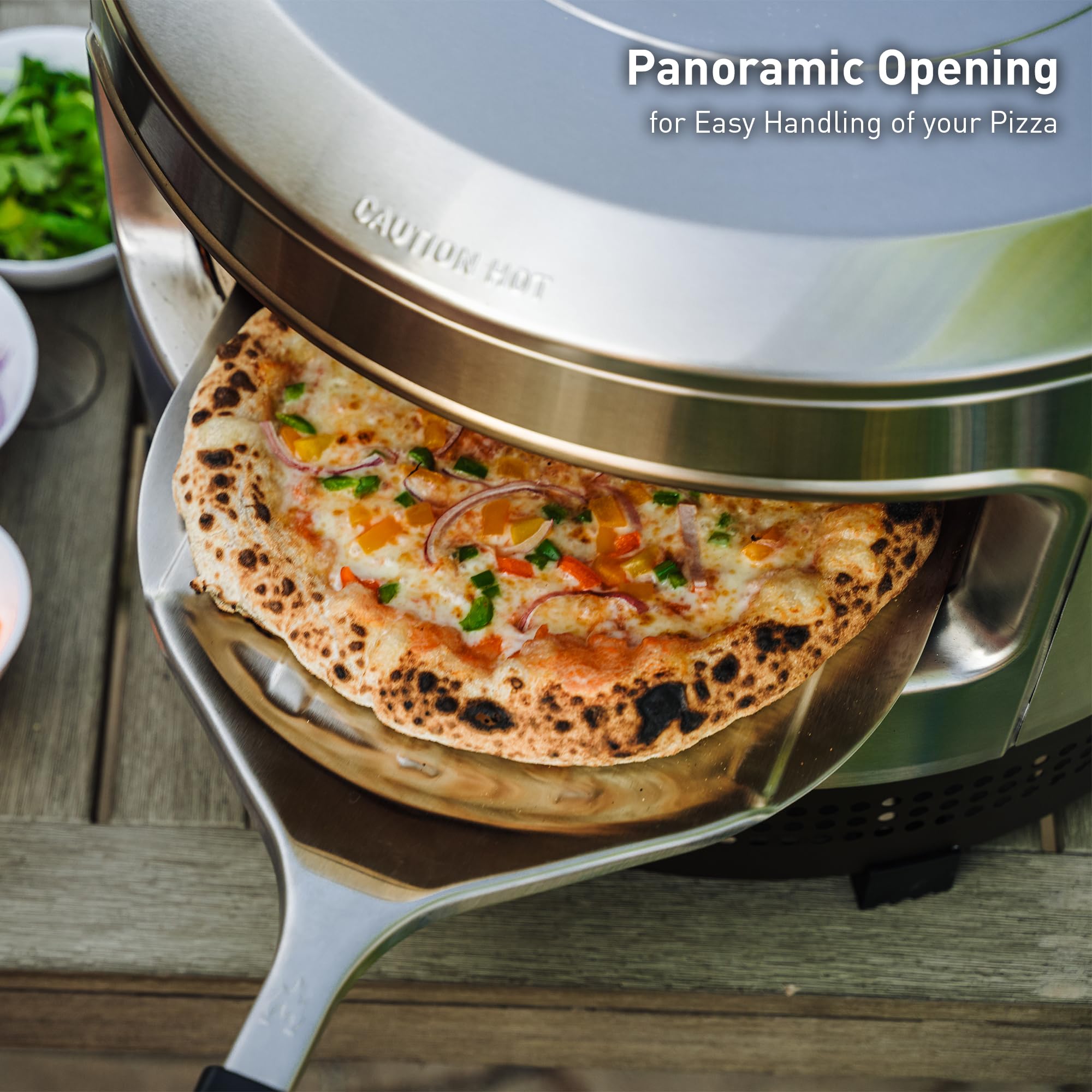 Піч для піци Solo Stove Pi Prime Outdoor - Газова піч для піци на пропані - Портативна піч для піци з поверхнею для приготування з кордієритового каменю - Напівкупольна конструкція - Широкий отвір - Нержавіюча сталь