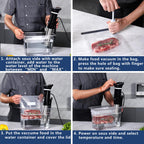 Gudac Sous Vide Precision Cooker, 1100 W, zestaw do gotowania Sous Vide, cyrkulator zanurzeniowy, z 6-litrowym pojemnikiem na wodę i 10 workami Sous Vide