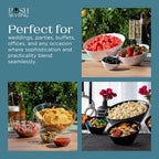 Posh Setting Clear Serving Bowls Small Hard Plastic Candy Bowl for Weddings, Buffet, Offices, Disposable Small Angled Bowls for Party's, Salads, Snacks and Fruit Bowl 5 Pack