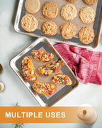 Sopito 5PCS Non Stick Platinum Silicone Baking Mat for Half Sheet & Quarter Baking Sheet and 9'' Pizza Pan, Reusable & Food Safe Heat Proof Up to 480℉ Cooking Mat, Grey
