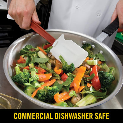 Rubbermaid Commercial Products High Heat Resistant Silicone Heavy Duty Spatula/Food Scraper 9.5-Inch 500°F Heat Resistant Red Handle for Baking/Cooking/Mixing Commercial Dishwasher Safe