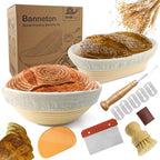 Banneton Bread Proofing Basket Set of 2: 9 Inch Round Sourdough Proofing Bowls for Artisan Bread Making for Professionals and Home Bakers
