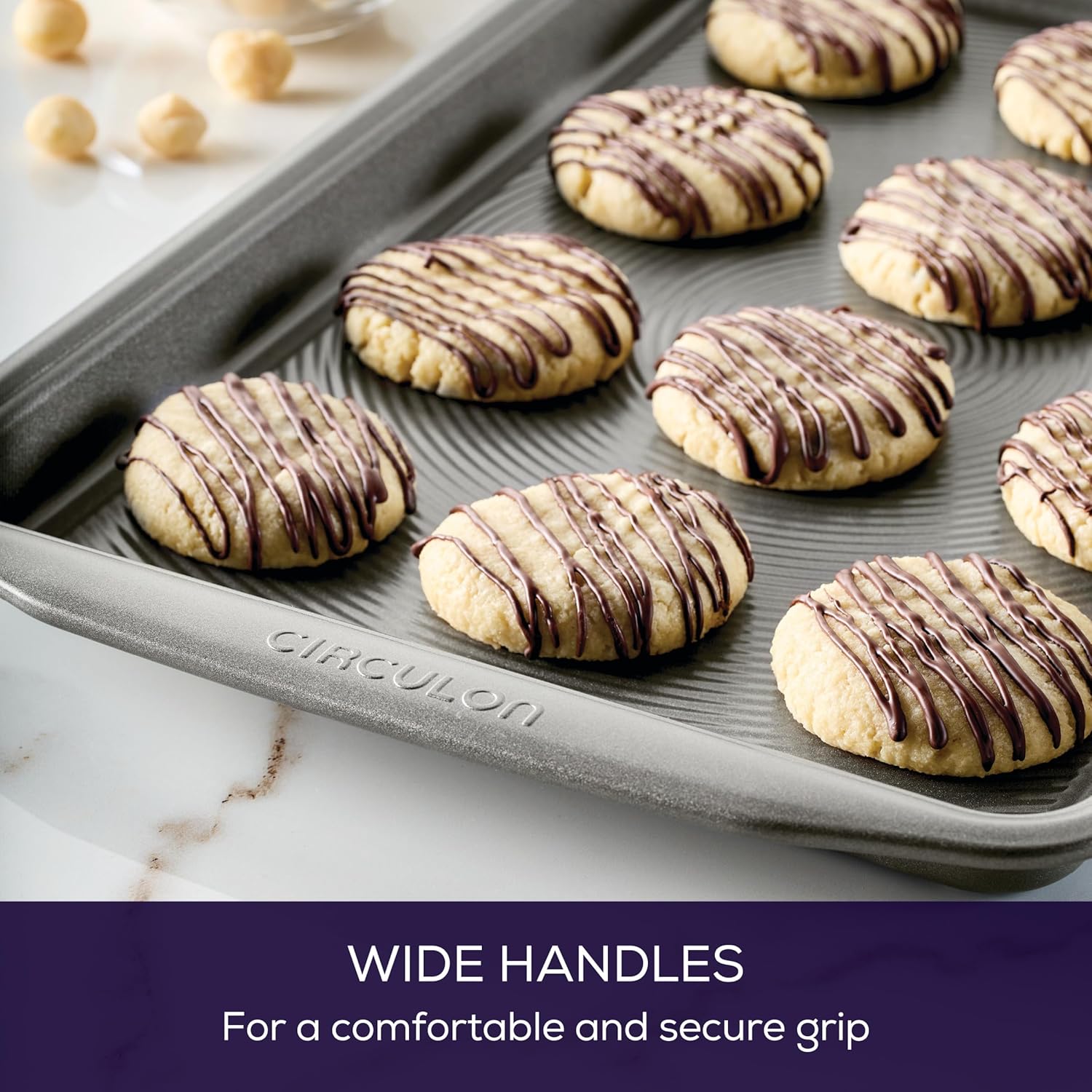 Circulon Nonstick Bakeware Set, Nonstick Cookie Sheet / Baking Sheet - 2 Piece, Gray