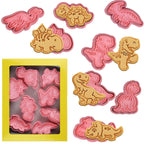Animal Cookie Cutters With Plunger Stamps Set,8 Piece 3D Animal Embossing Cutters For Biscuit Fondant Cheese Baking Molds