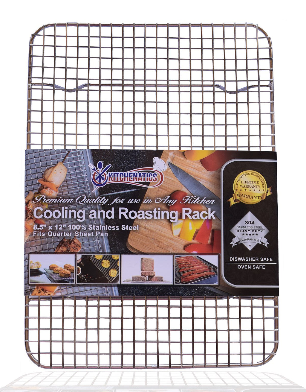 KITCHENATICS Heavy Duty Half Sheet Cooling Racks, Rust Resistant Stainless Steel Baking Racks, Wire Racks Fit Half Sheet Pan, Bacon Grill Rack for Oven, Cookie Cooling Racks 11.8" x 16.9" IN, Set of 2