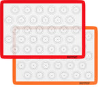 Set of 4 Reusable Macaron Cookie Sheet Baking Mats 0.75mm by HOTPOP (2 Half Sheets and 2 Quarter Sheets), Non Stick Baking Mats for Cookie Sheet