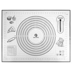 Silicone Pastry Baking Mat Dough - 16x24Inch Large Non Stick Slip Cookie Bread Rolling Mats Sheet, Kitchen Counter Kneading Cooking Board Pad Matt with Measurement for Pie Pizza Cookies Fondant Making