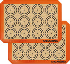 Silicone Baking Mat Sheets Set, Easy Clean &Non-Stick Food Grade Reusable Baking Mat, 2 Half Sheet Cookie Baking Mats Silicone for Oven, Make Macarons, Cookies and Pastry Mat